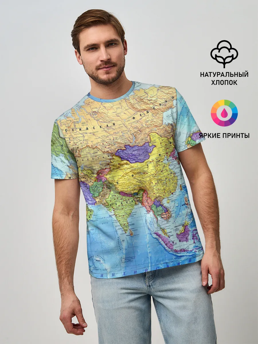 Мужская базовая футболка / Карта 10