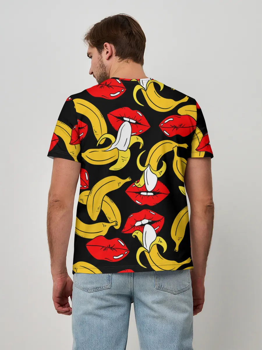 Мужская базовая футболка / Губы и бананы