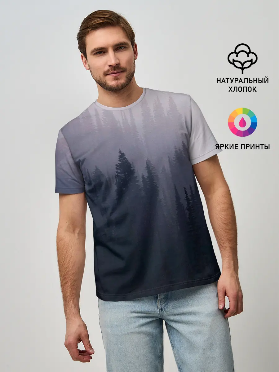 Мужская базовая футболка / Лесок