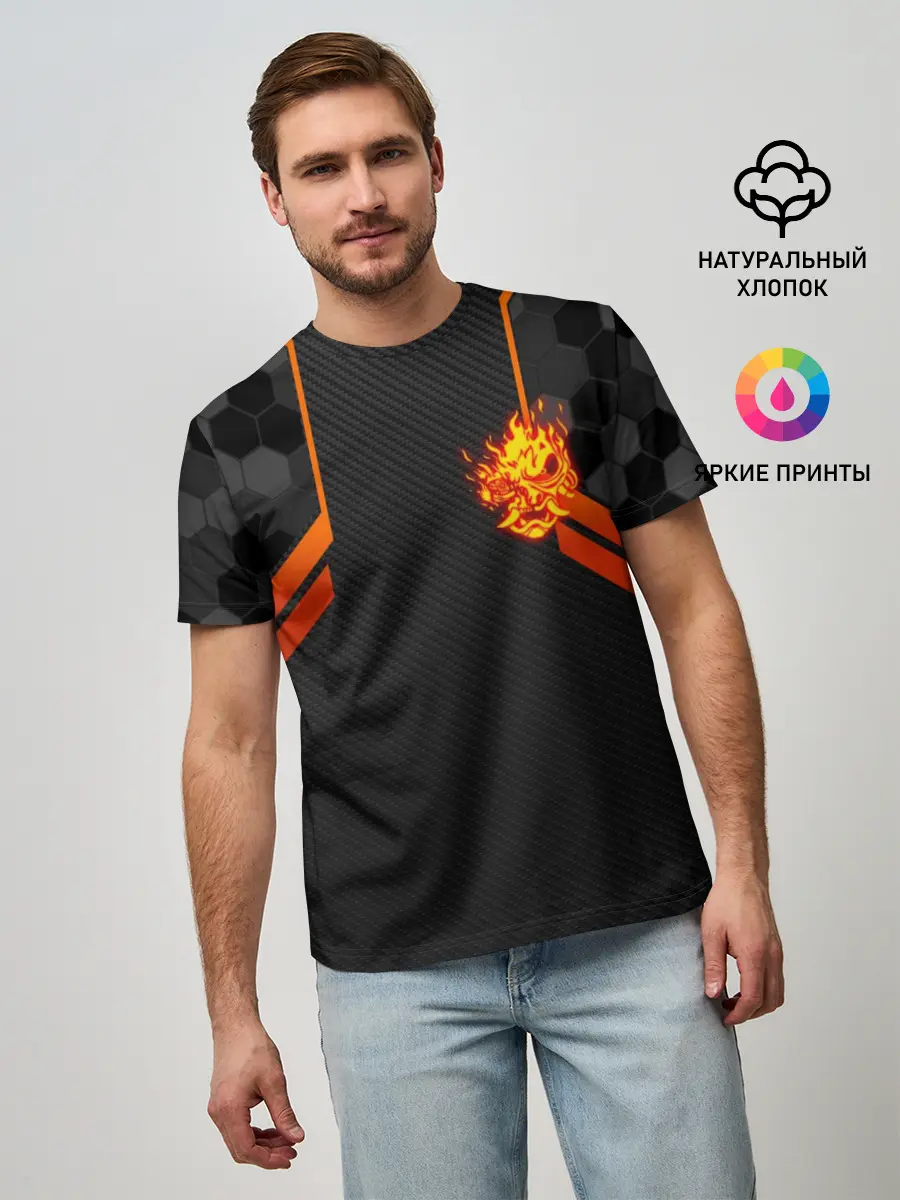 Мужская базовая футболка / CYBERPUNK 2077 SAMURAI