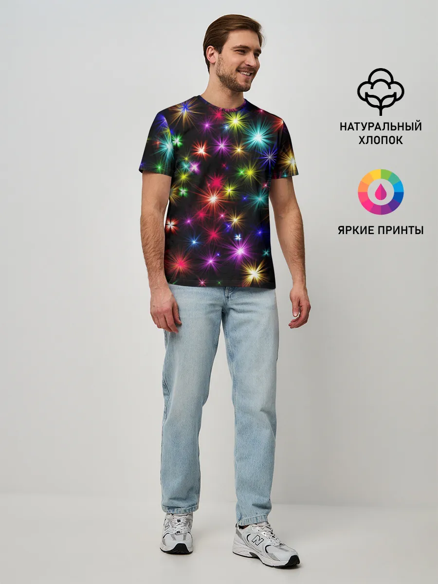 Мужская базовая футболка / ПРАЗДНИЧНЫЕ ОГОНЬКИ