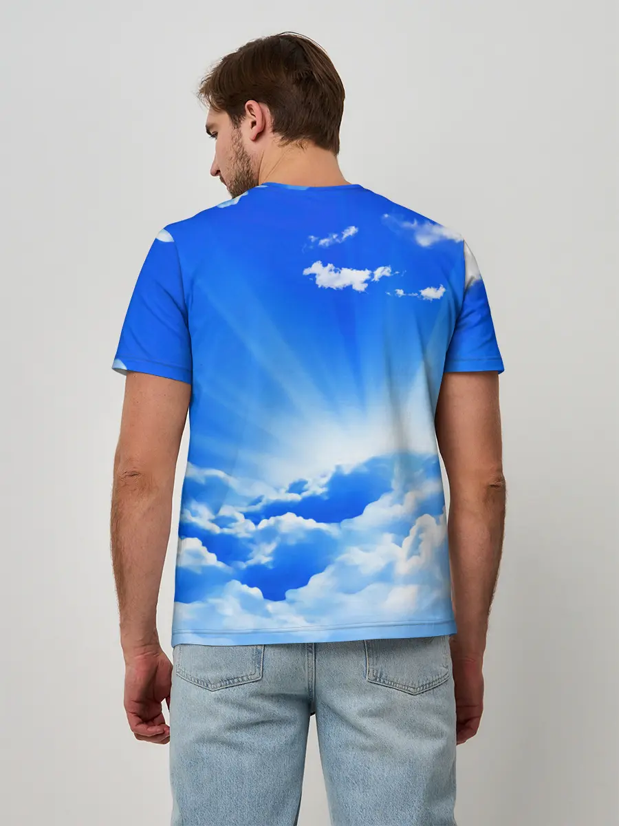 Мужская базовая футболка / Кот в облаках