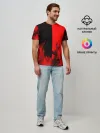 Мужская базовая футболка / BLACK RED FIRE