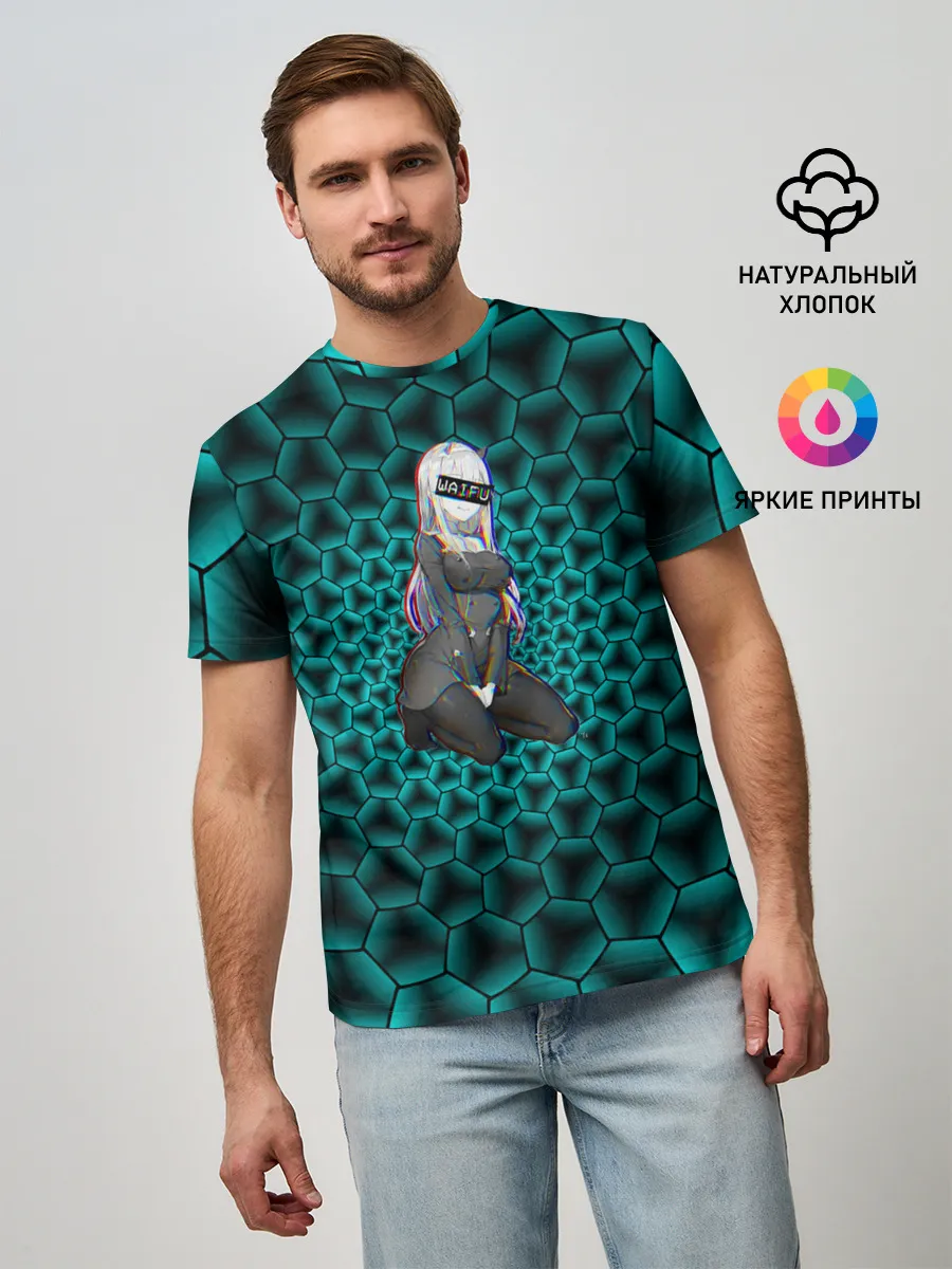 Мужская базовая футболка / Anime шестиугольники