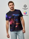 Мужская базовая футболка / ФРАКТАЛЬНЫЙ НЕОН