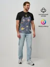 Мужская базовая футболка / КОСМИЧЕСКИЙ КОТ