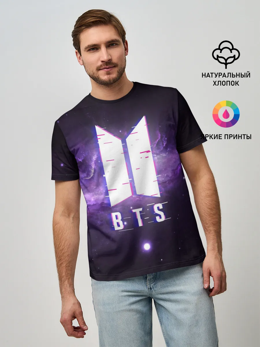 Мужская базовая футболка / BTS SPACЕ 3D / БТС КОСМОС