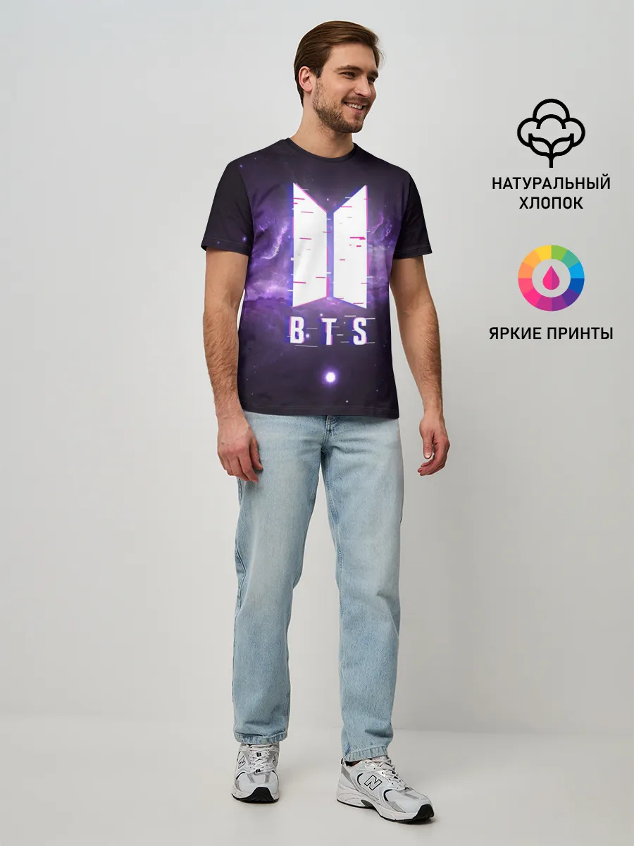 Мужская базовая футболка / BTS SPACЕ 3D / БТС КОСМОС