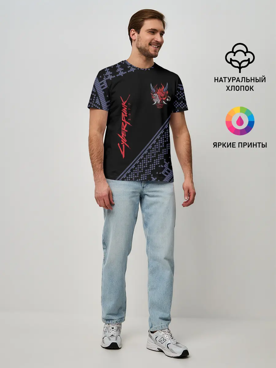 Мужская базовая футболка / CYBERPUNK 2077 - Новый Год