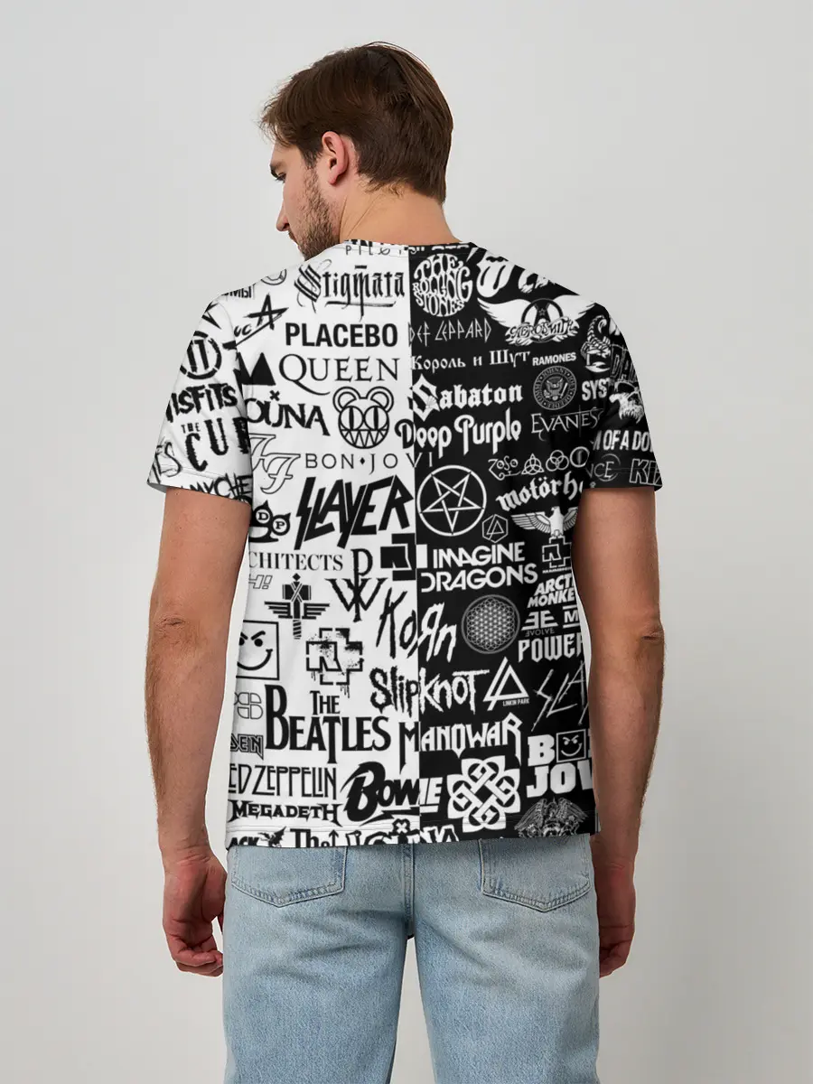 Мужская базовая футболка / ЛОГОТИПЫ РОК ГРУПП