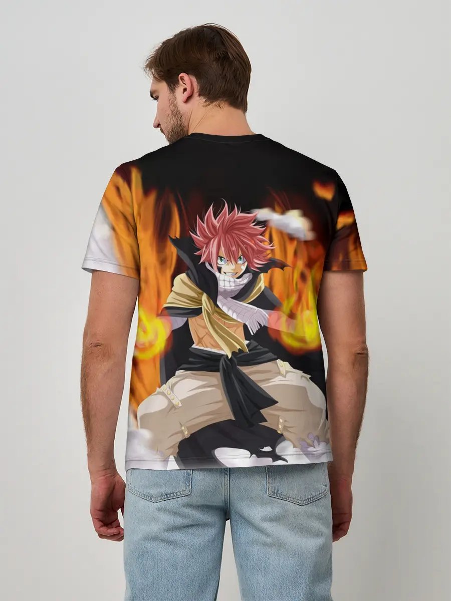 Мужская базовая футболка / Fairy Tail воинственный Нацу