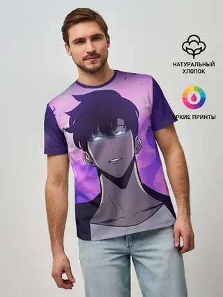 Мужская базовая футболка / Поднятие уровня в одиночку