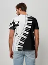 Мужская базовая футболка / Черно Белое пианино