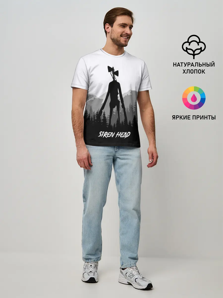 Мужская базовая футболка / SIREN HEAD | DARK FOREST