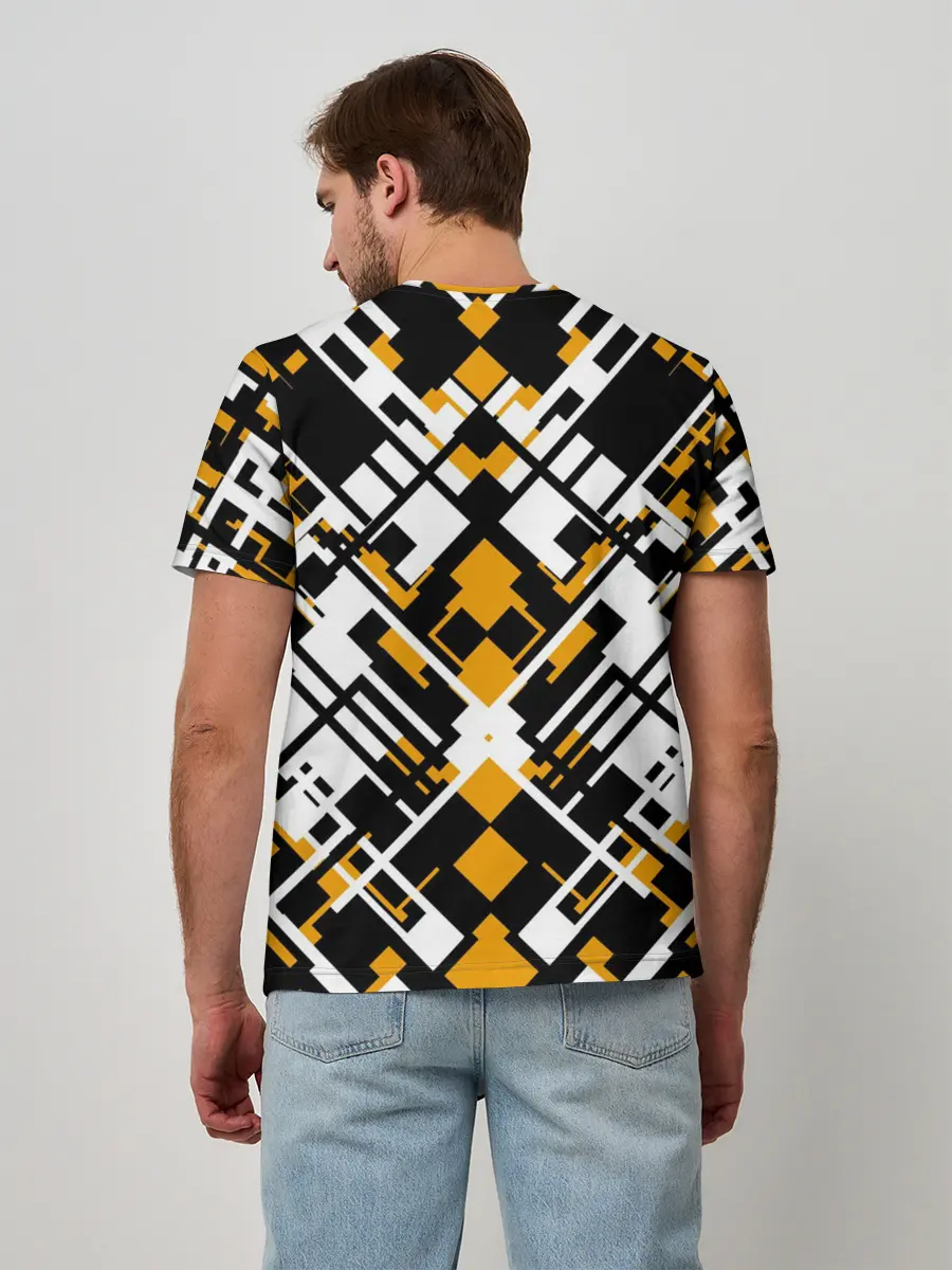 Мужская базовая футболка / КИБЕРПАНК,ФАНТАСТИКА,ГЕОМЕТРИЯ