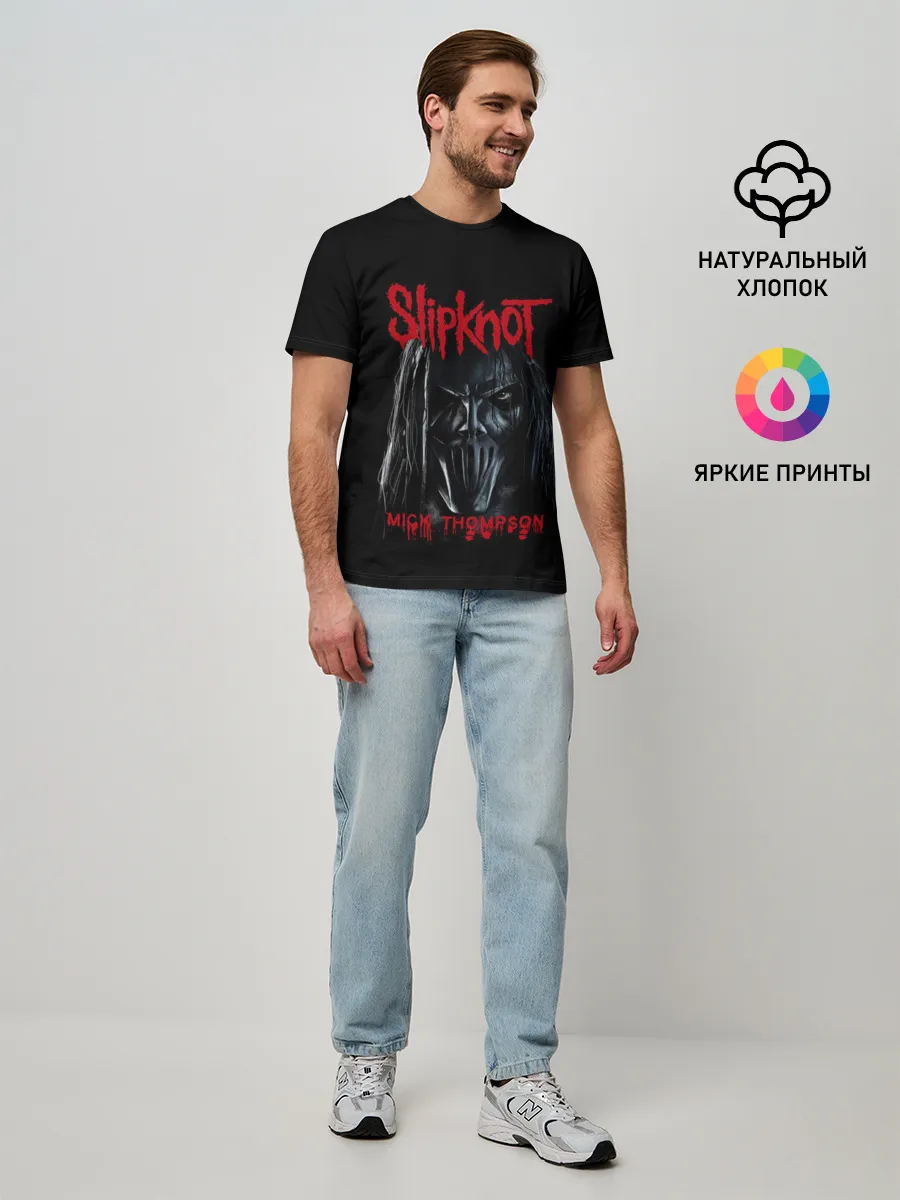 Мужская базовая футболка / MICK THOMPSON | SLIPKNOT | СЛИПКНОТ