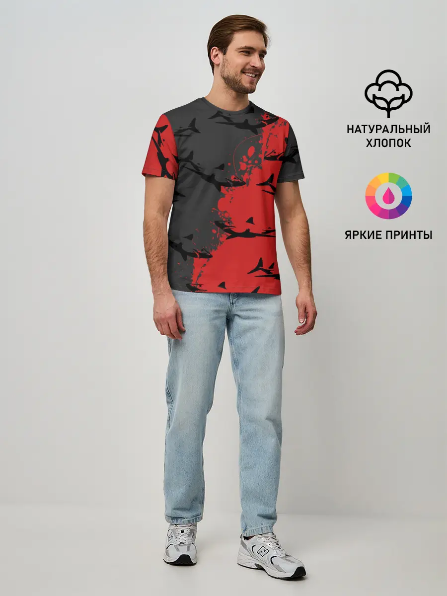 Мужская базовая футболка / Акулы