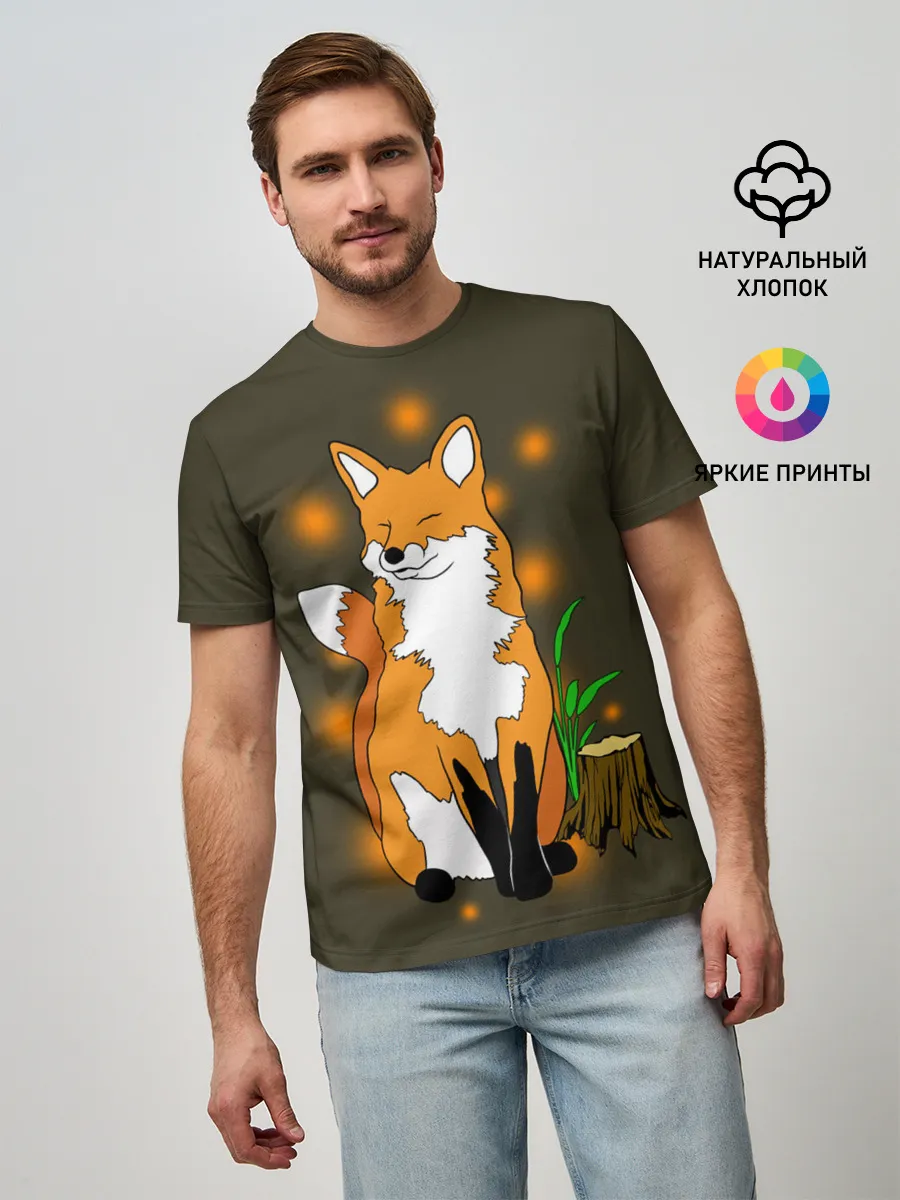 Мужская базовая футболка / Лиса в лесу