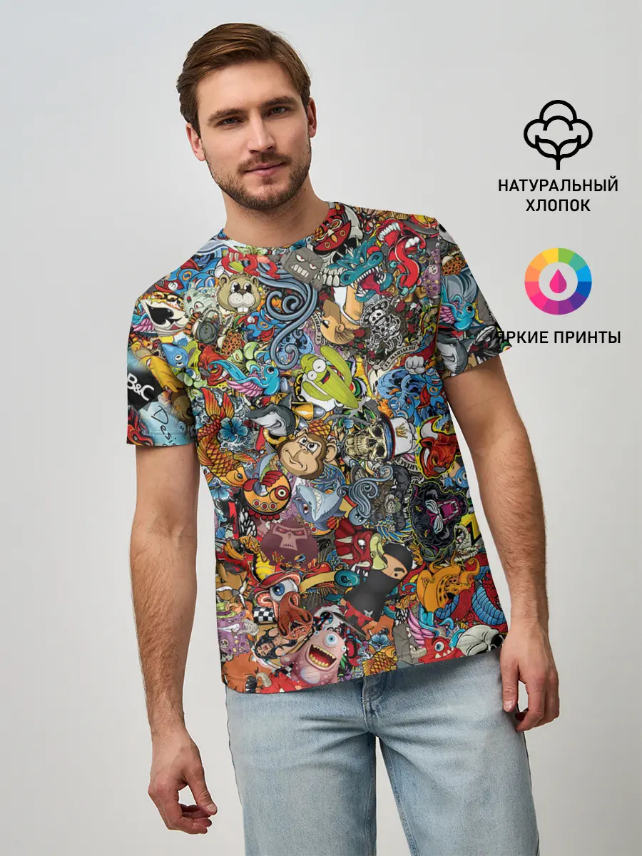 Мужская базовая футболка / Стикеры