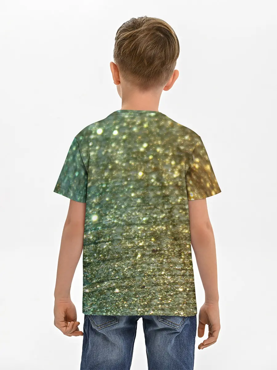 Детская базовая футболка / Бирюзовый блеск