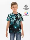 Детская базовая футболка / Космические снежинки