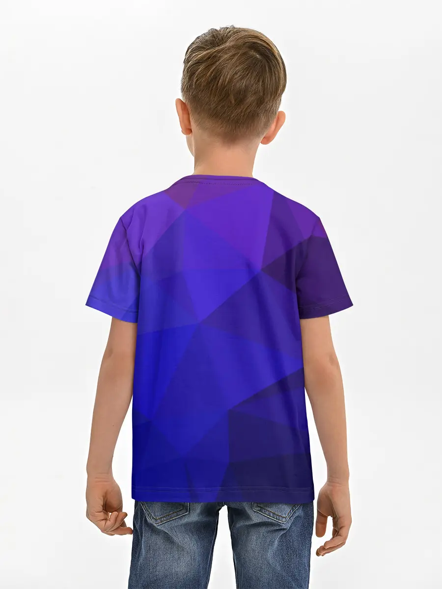 Детская базовая футболка / полигональный космонавт
