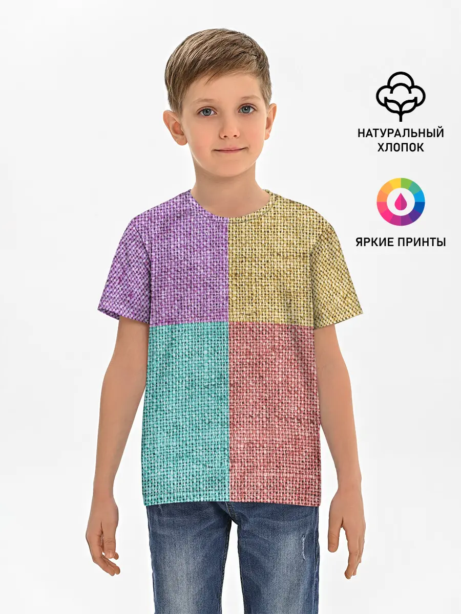 Детская базовая футболка / Burlap Patchwork