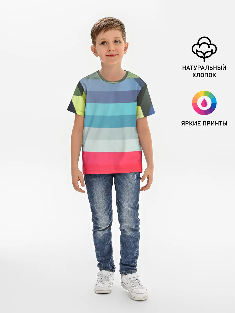 Детская базовая футболка / ТЕКСТУРА ЛИНИИ