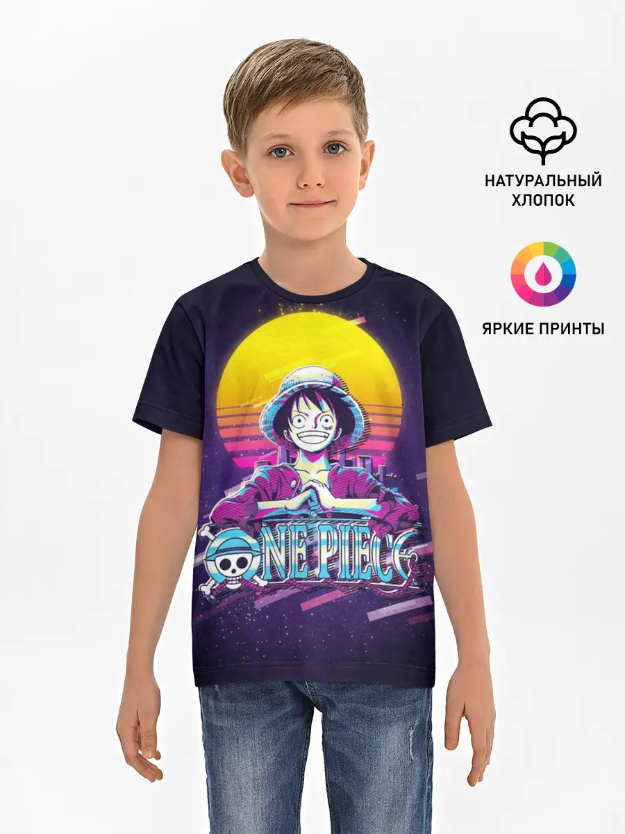 Детская базовая футболка / Neon One Piece