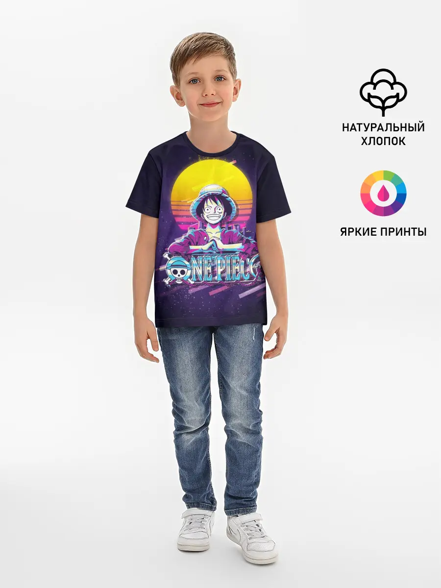 Детская базовая футболка / Neon One Piece