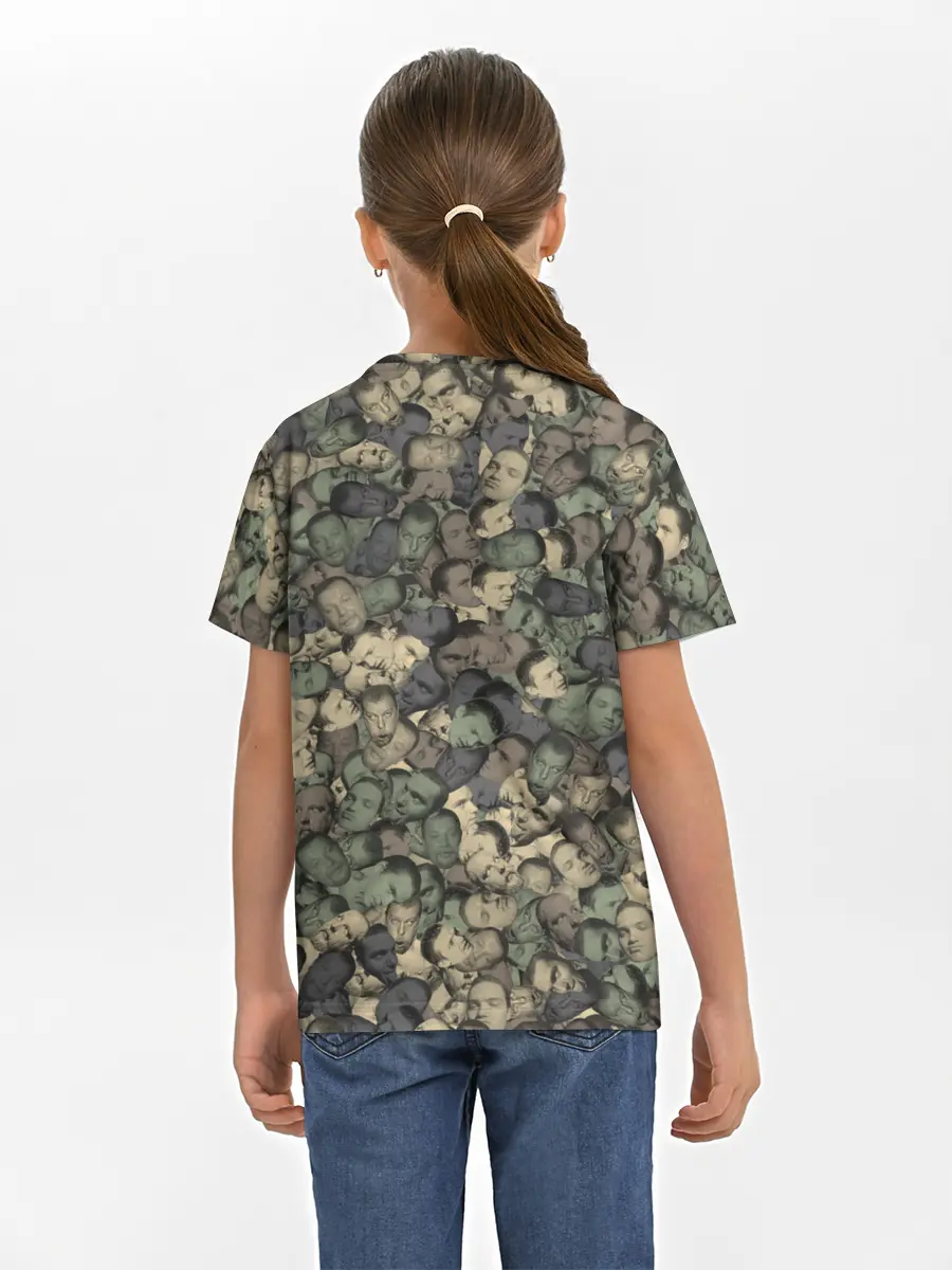 Детская базовая футболка / Камуфляж Зеленый Слоник