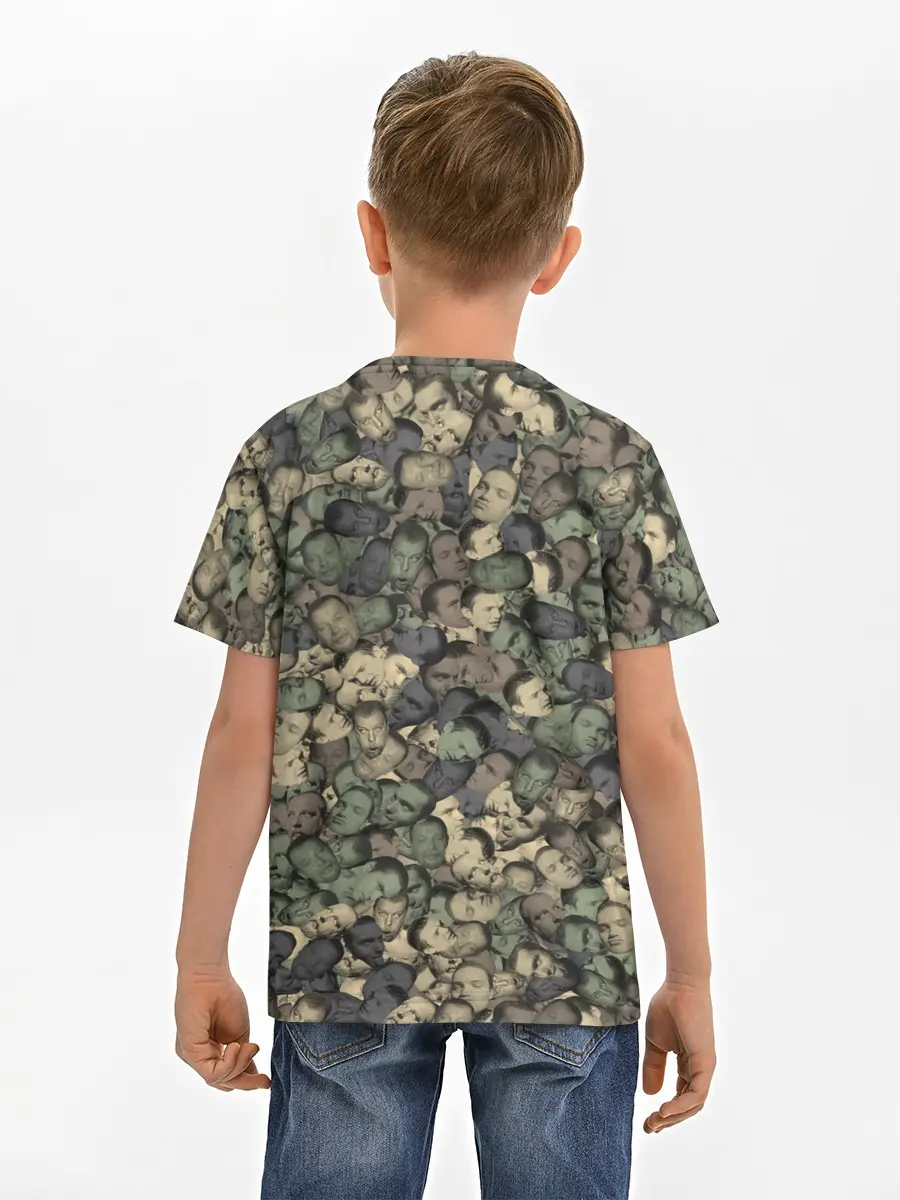 Детская базовая футболка / Камуфляж Зеленый Слоник