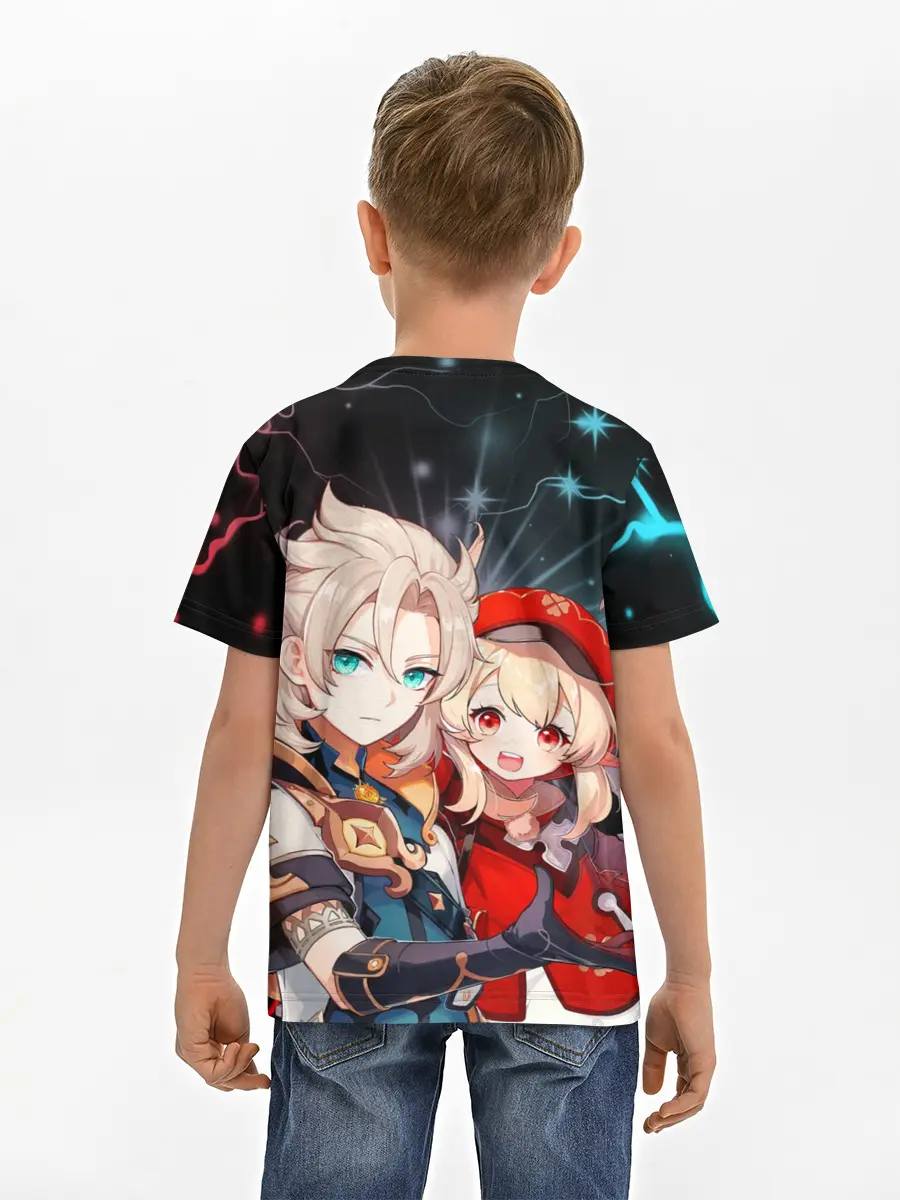 Детская базовая футболка / Альбедо и Кли, Genshin Impact