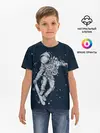Детская базовая футболка / Космический Скейтбординг