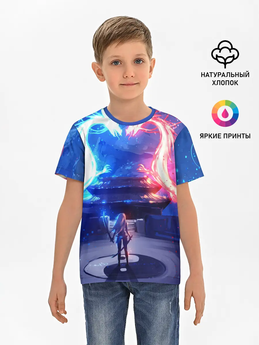 Детская базовая футболка / БИТВА ДРАКОНОВ