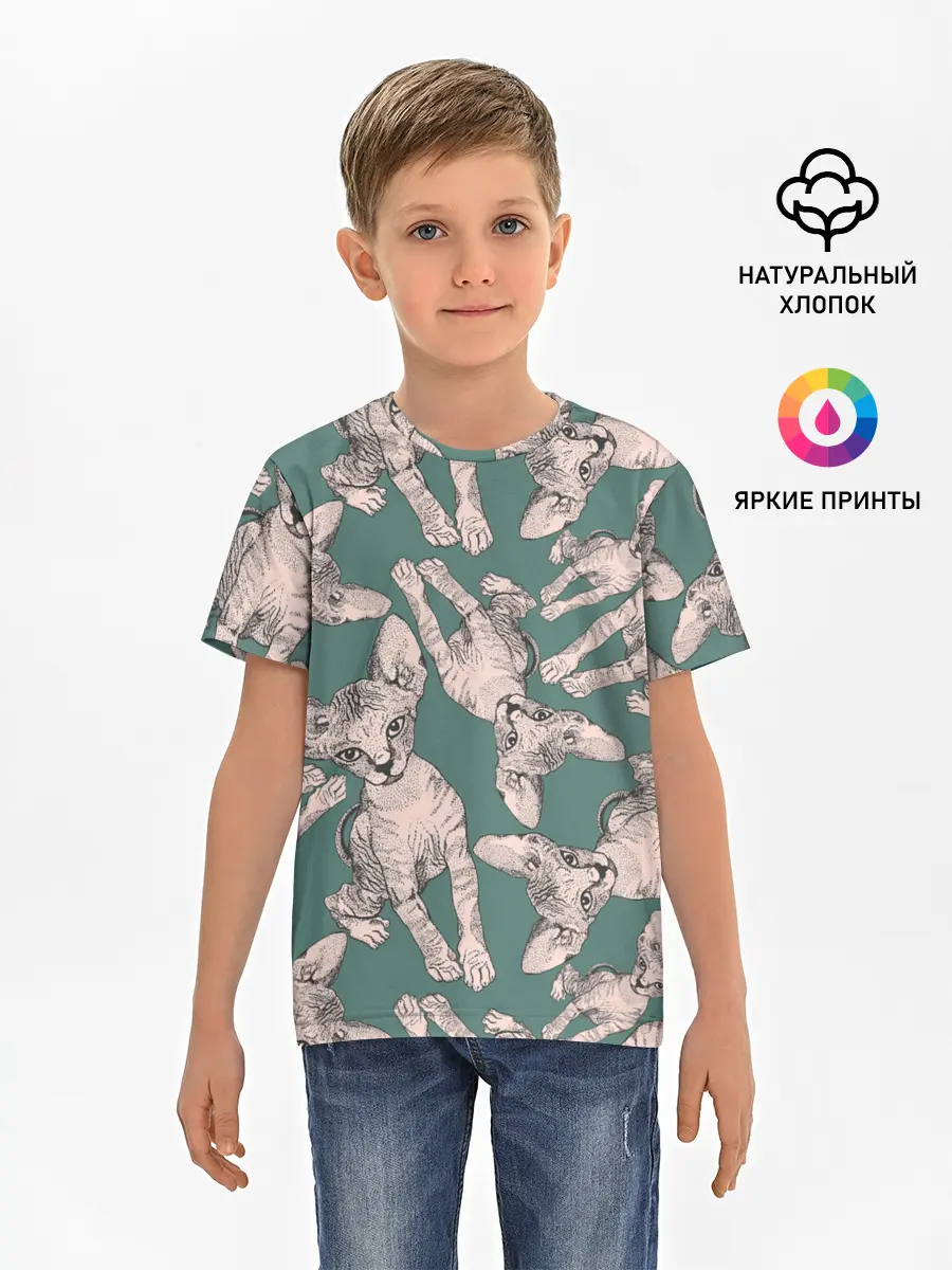Детская базовая футболка / Котёнок сфинкса
