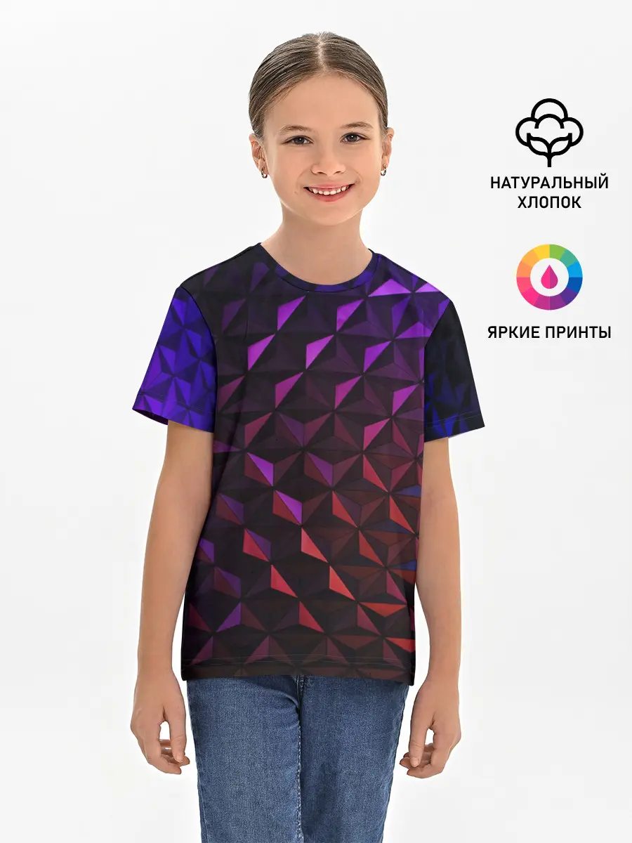 Детская базовая футболка / Неоновая Текстура