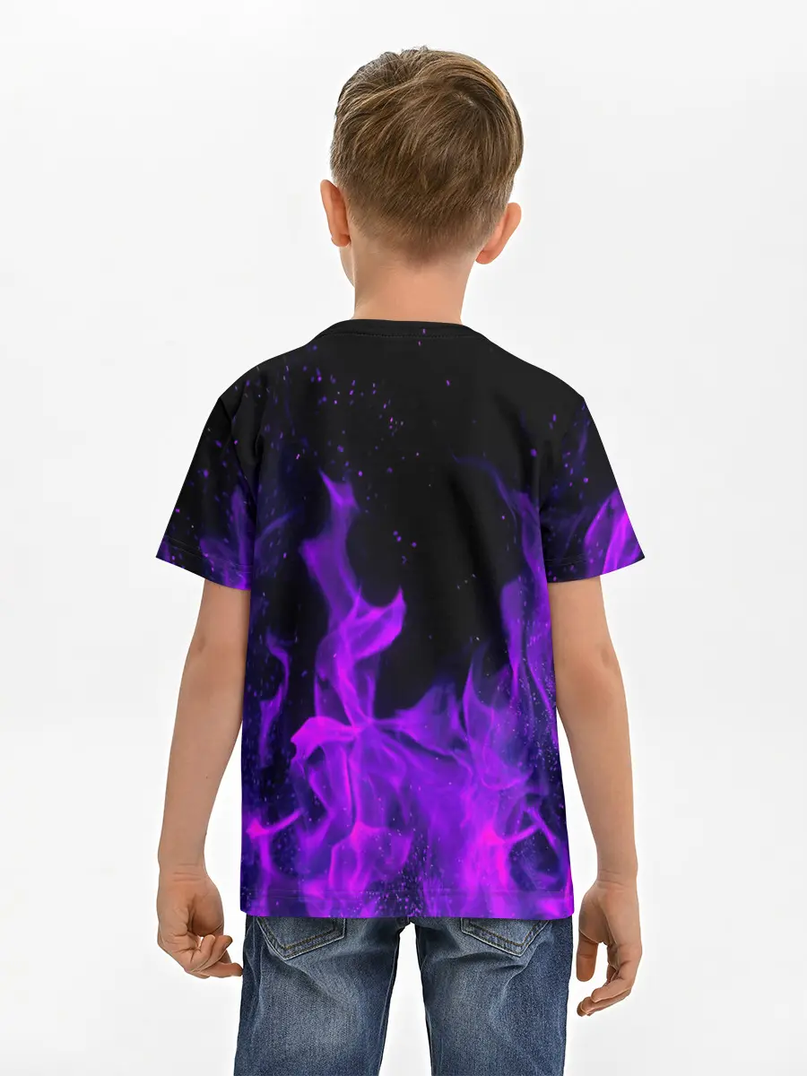 Детская базовая футболка / ФИОЛЕТОВЫЙ ОГОНЬ | PURPLE FIRE