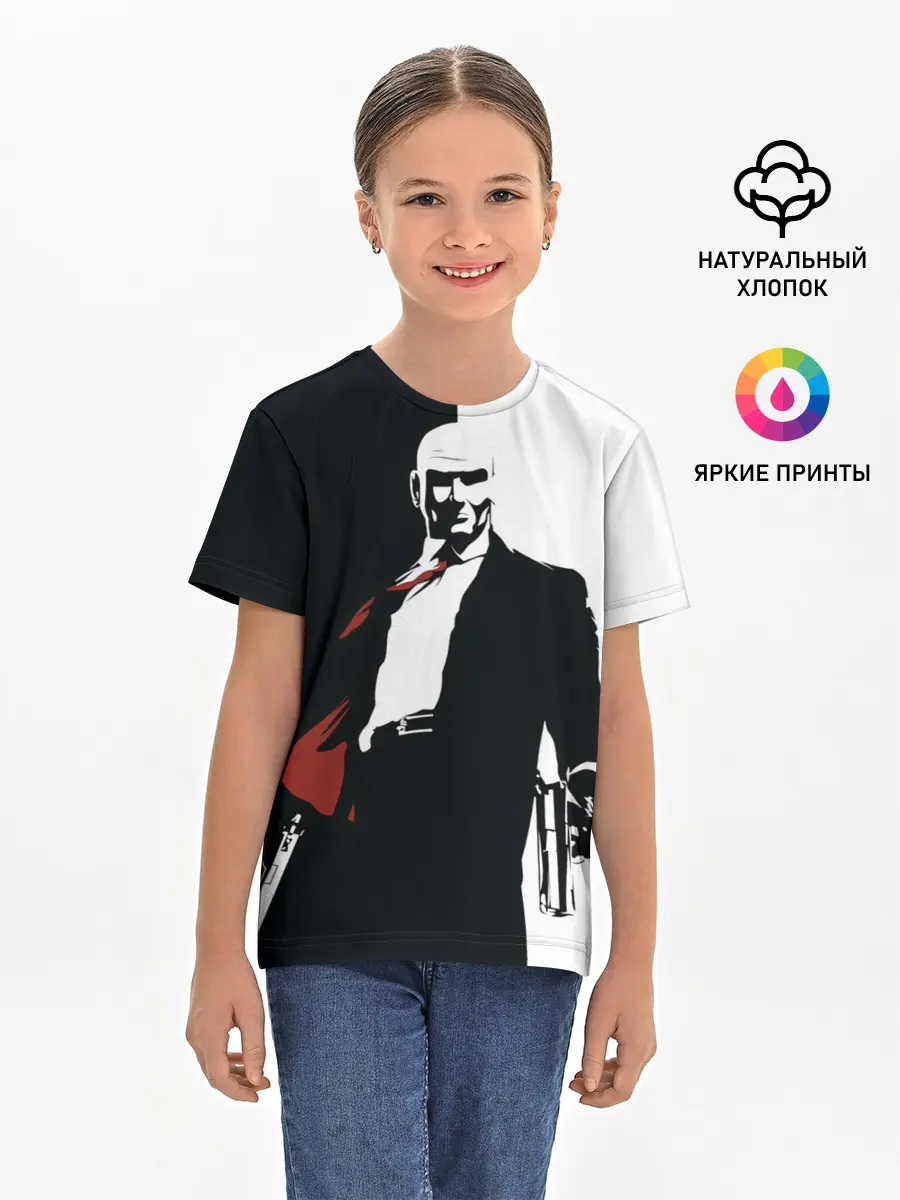 Детская базовая футболка / Hitman BW