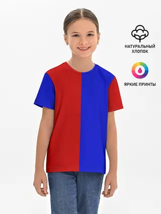 Детская базовая футболка / Красно-синий