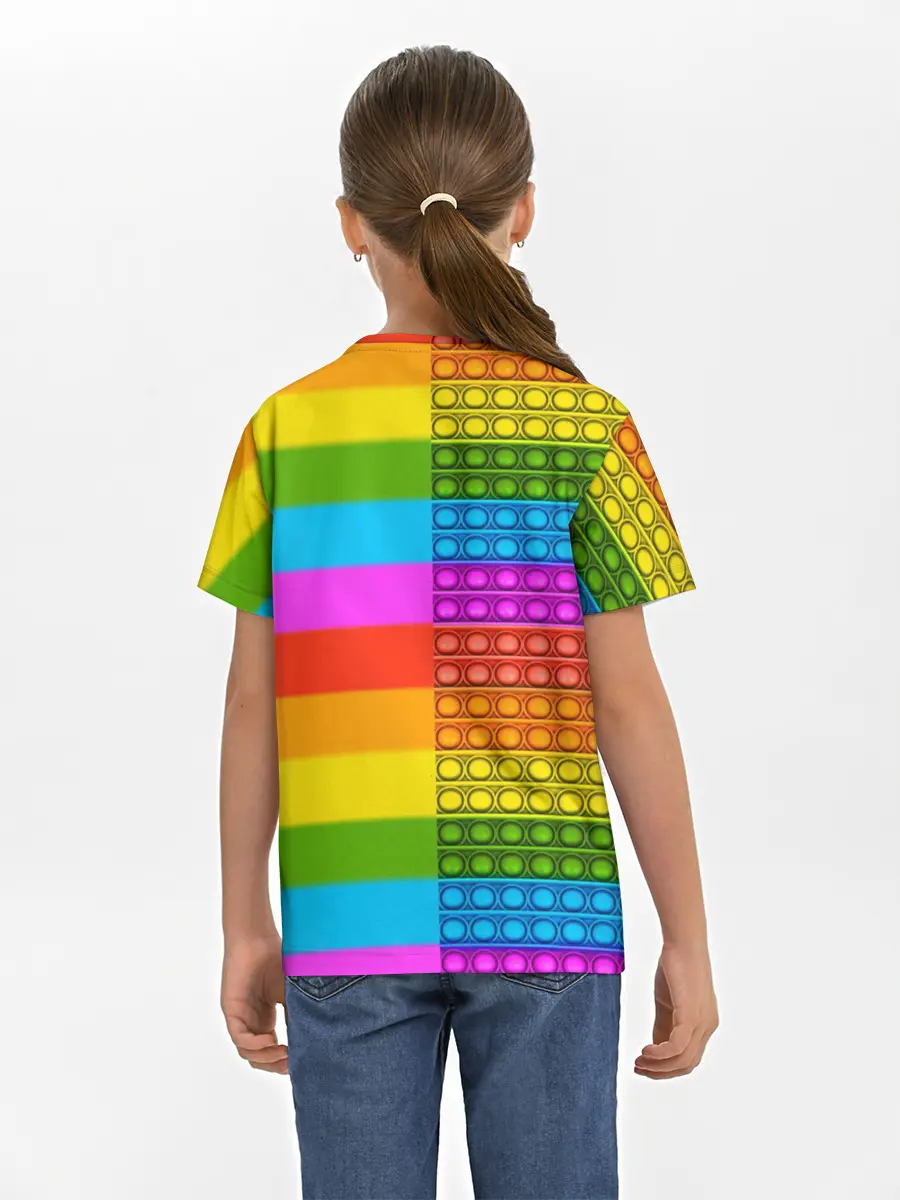 Детская базовая футболка / POP it вертикальная надпись