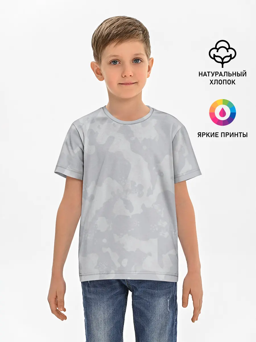 Детская базовая футболка / Светло-серая