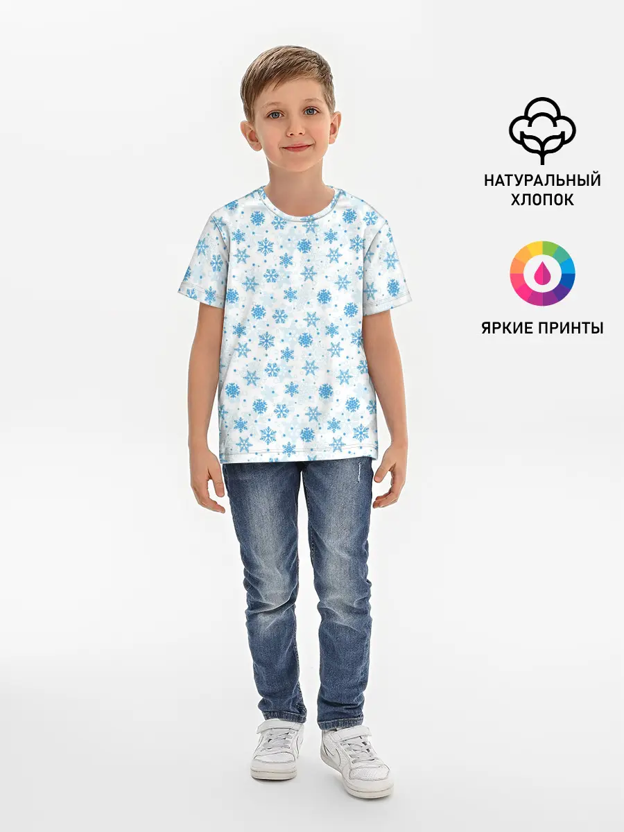 Детская базовая футболка / Снежинки