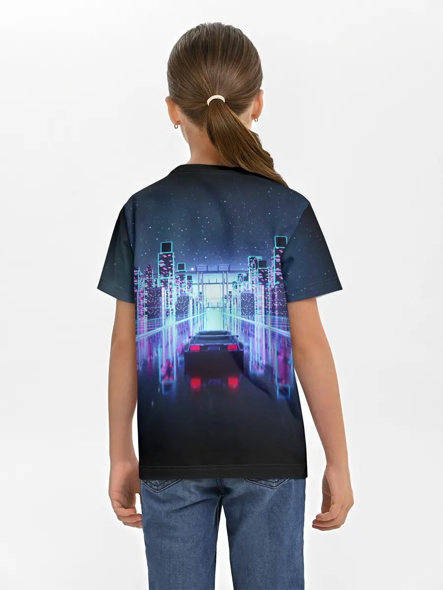 Детская базовая футболка / SYNTHWAVE / RETROWAVE