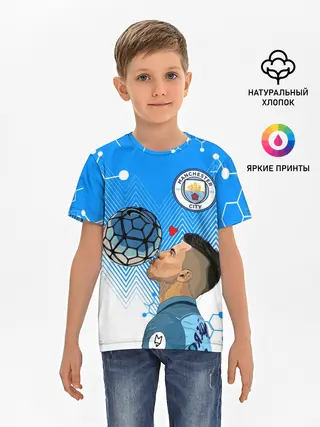 Детская базовая футболка / СЕРХИО АГУЭРО / МАНЧЕСТЕР СИТИ