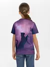 Детская базовая футболка / Бабочка кот силуэт фиолетовый
