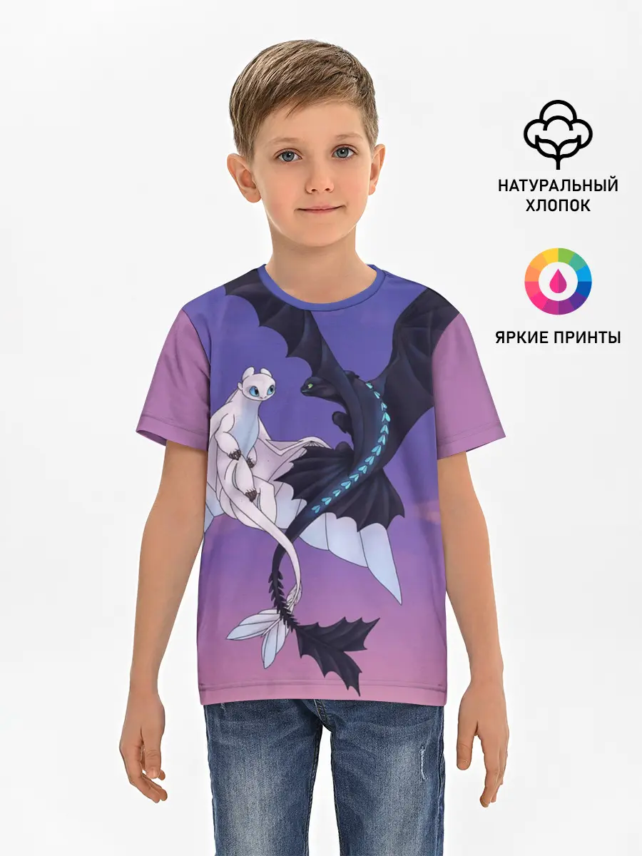 Детская базовая футболка / ночная фурия
