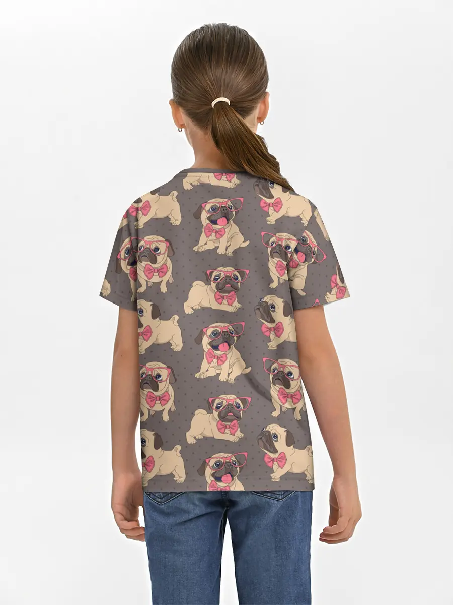 Детская базовая футболка / Мопсы