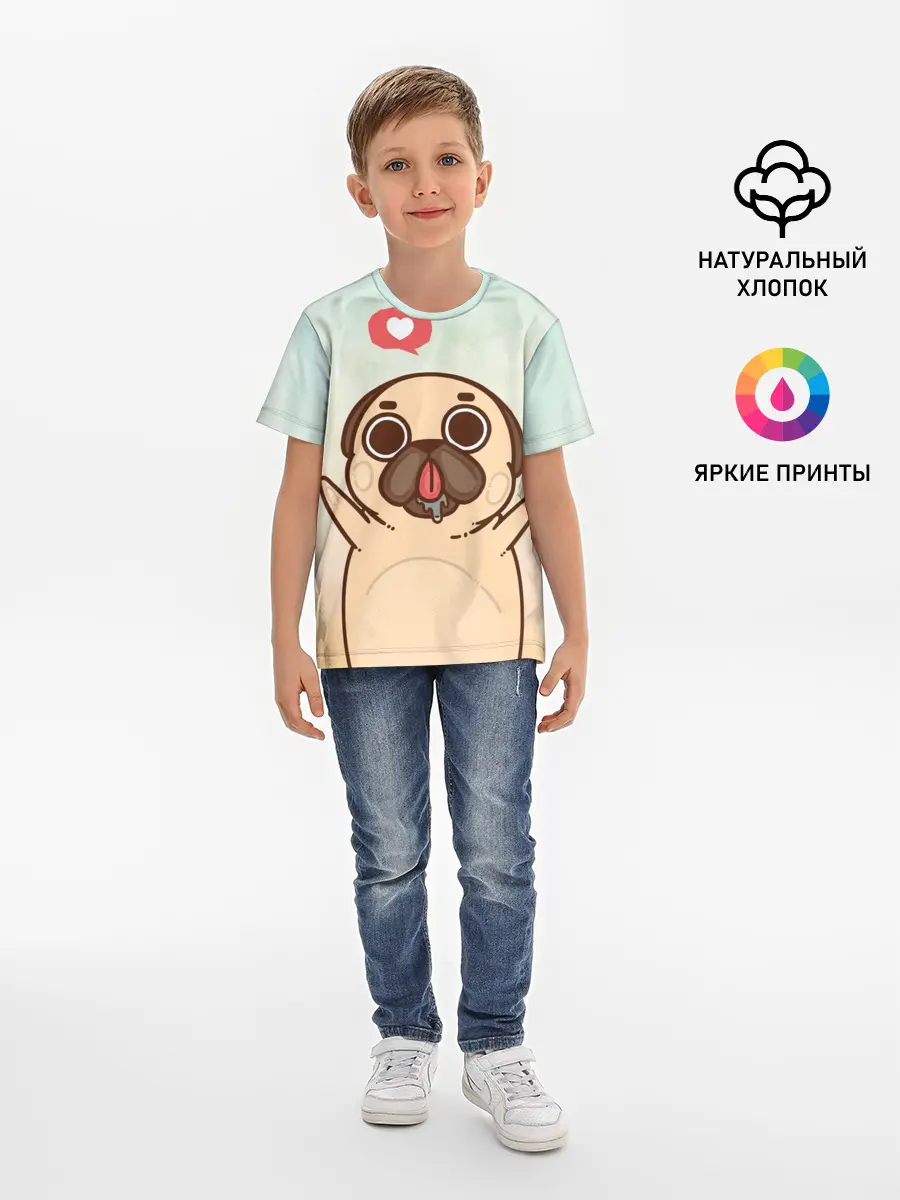 Детская базовая футболка / Puglie Pug Like