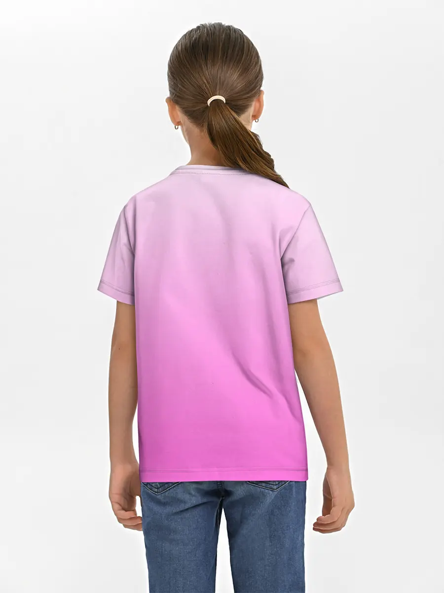 Детская базовая футболка / Розовая лапка с подушечками